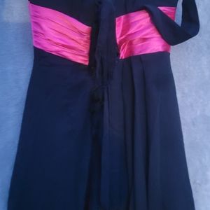 1 strap dress size 2 black and hot pink